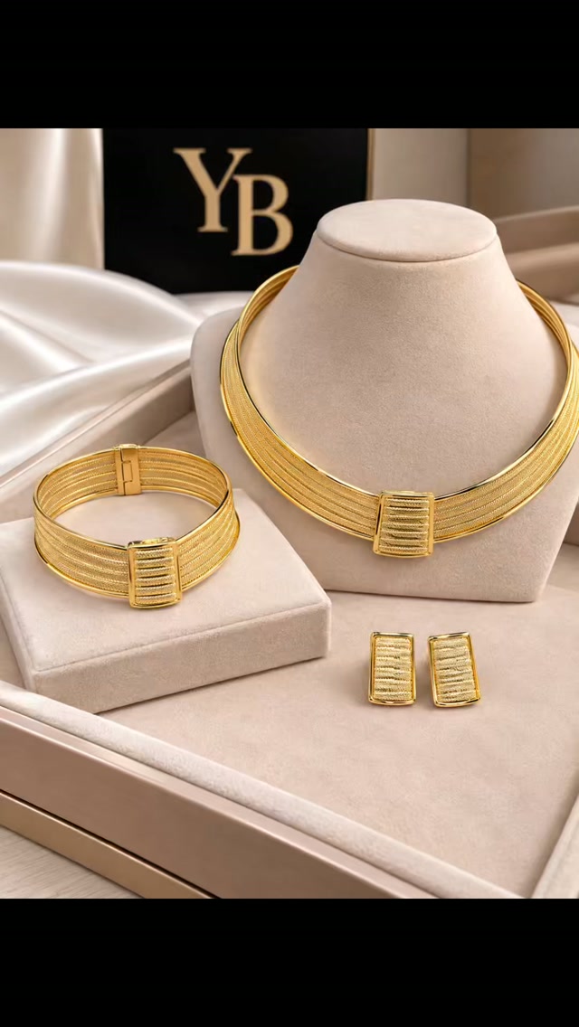 Altın Rengi Telli Choker Takı Seti