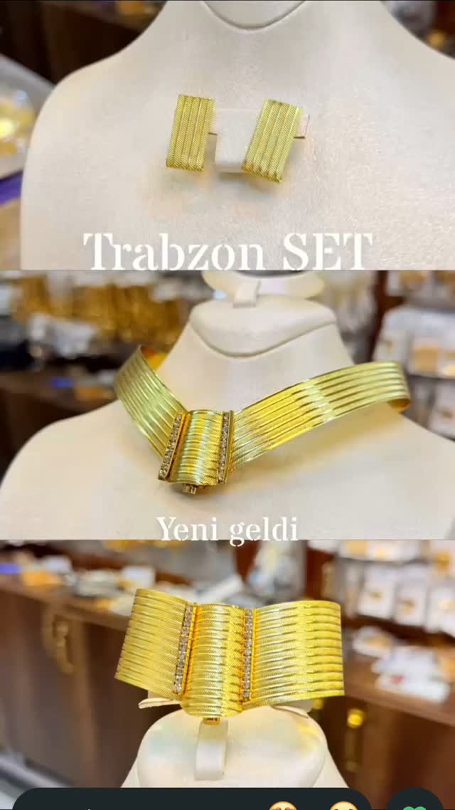 Altın Rengi Trabzon Örgü Takı Seti