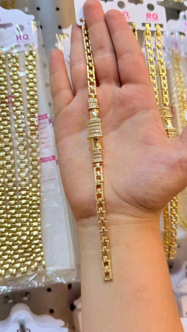 Taşlı Kilit Detaylı Zincir Bileklik